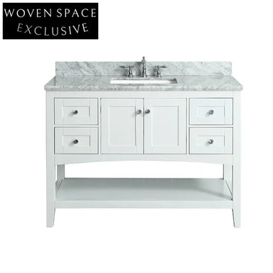 48-inch White Modern Design Bathroom Vanity Cabinet with Storage