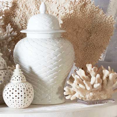 Miccah Temple Jar - Small White
