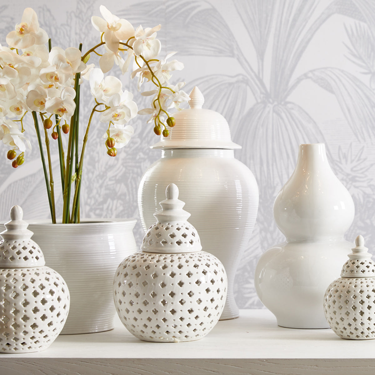 Miccah Temple Jar - Small White