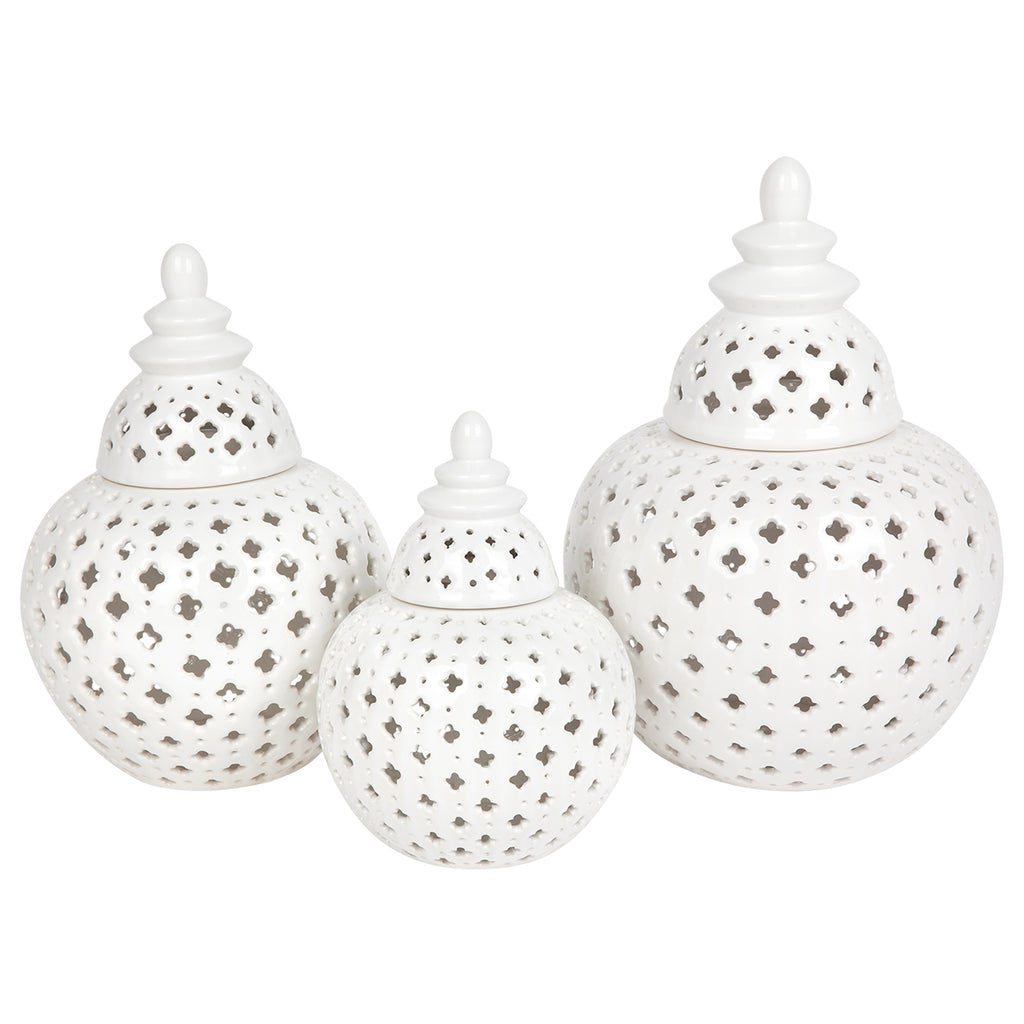 Miccah Temple Jar - Small White
