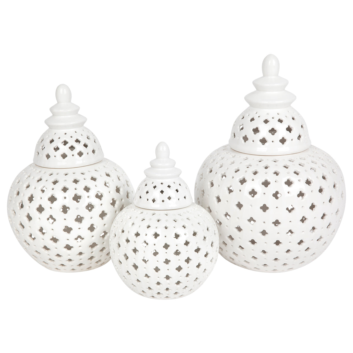 Miccah Temple Jar - Small White