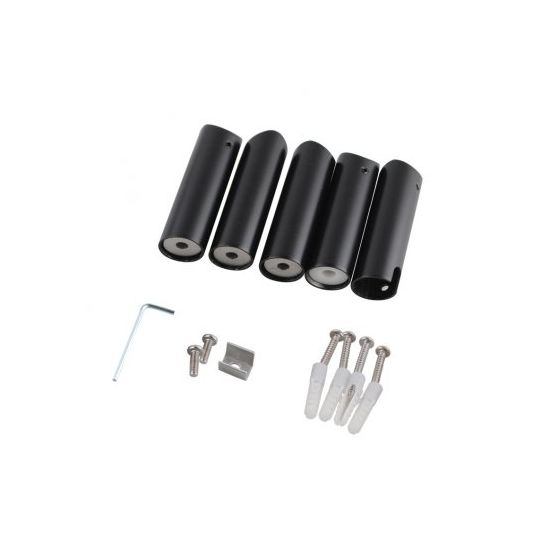 Round Black Electric Heated Towel Rack 9 Bars