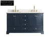 60" Classical Double-Sink Solid Wood Bathroom Vanity