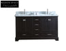 60" Classical Double-Sink Solid Wood Bathroom Vanity