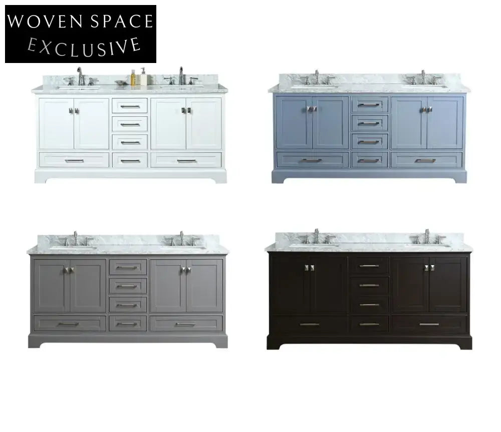 60" Classical Double-Sink Solid Wood Bathroom Vanity