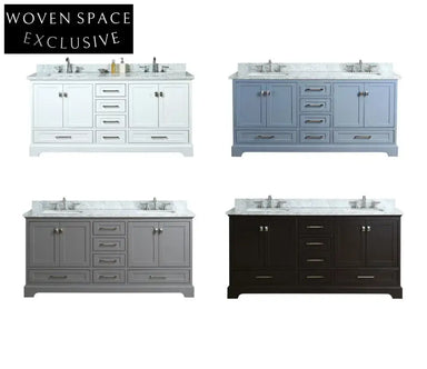 60" Classical Double-Sink Solid Wood Bathroom Vanity