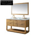 60-inch Modern Double Sink Bathroom Vanity Cabinet with Carrara Marble Top