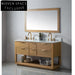 60 Inch Modern Solid Wood Bathroom Vanity Cabinet with Soft-Close Drawers