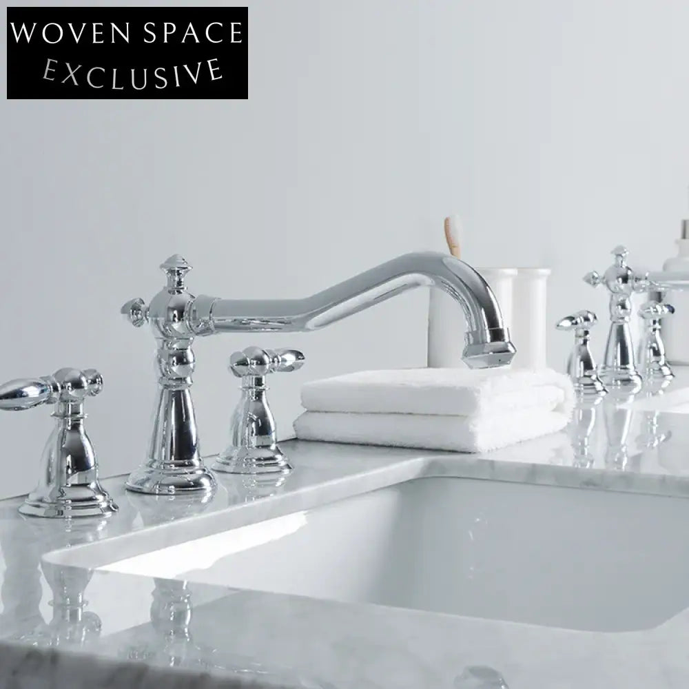 60 Inch Modern White European Style Bathroom Vanity Cabinet Set