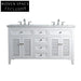 60 Inch Modern White European Style Bathroom Vanity Cabinet Set