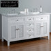 60 Inch Modern White European Style Bathroom Vanity Cabinet Set