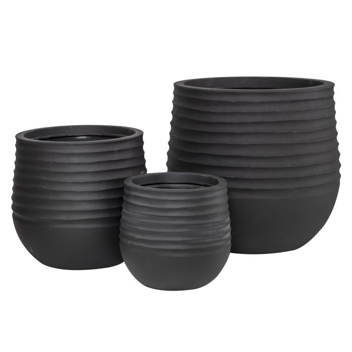 Ryker Stonelite Planter - Set of 3 | Black