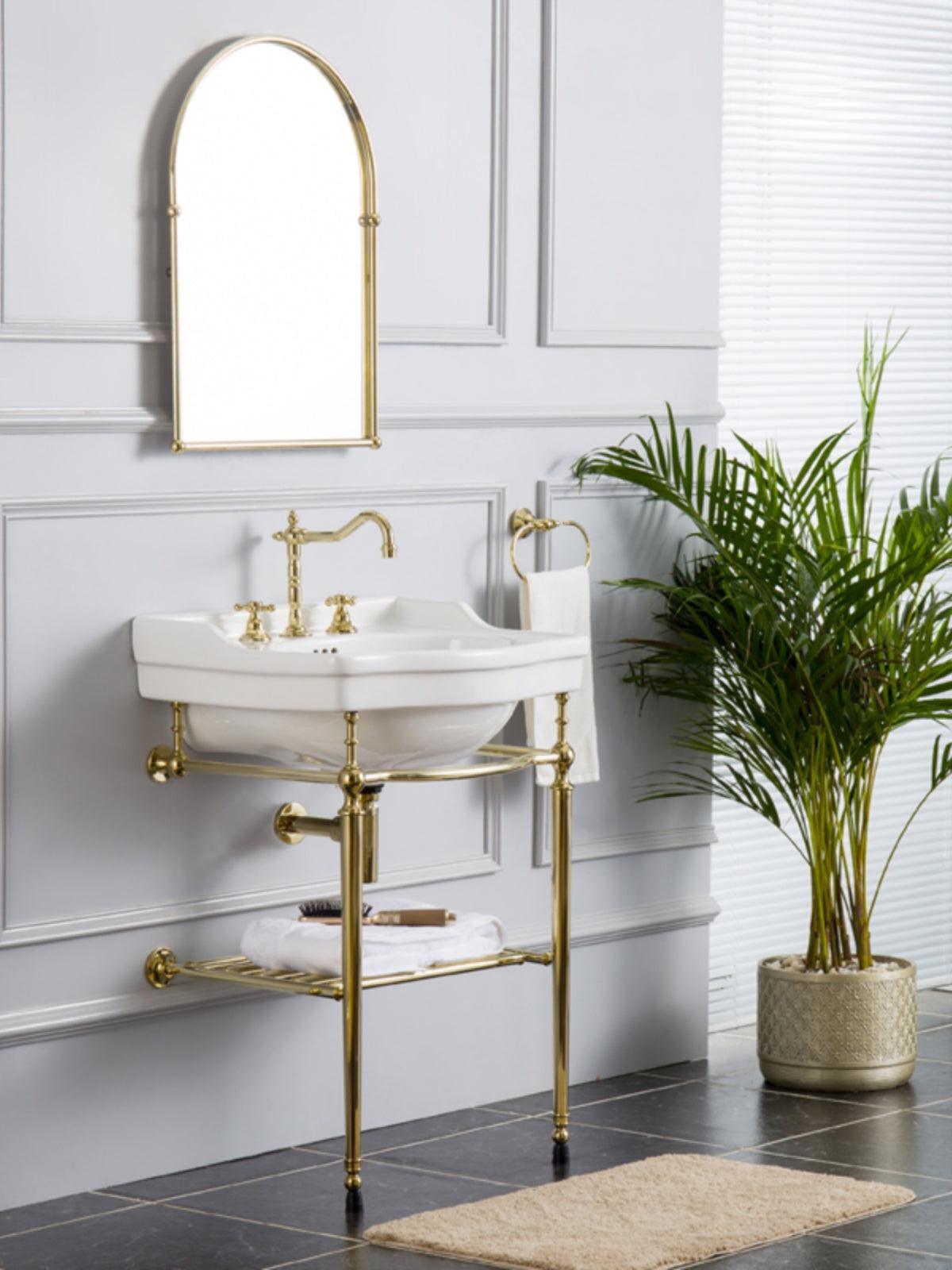 Jeffroi Retro Brass Double-Layer Wash Basin Set
