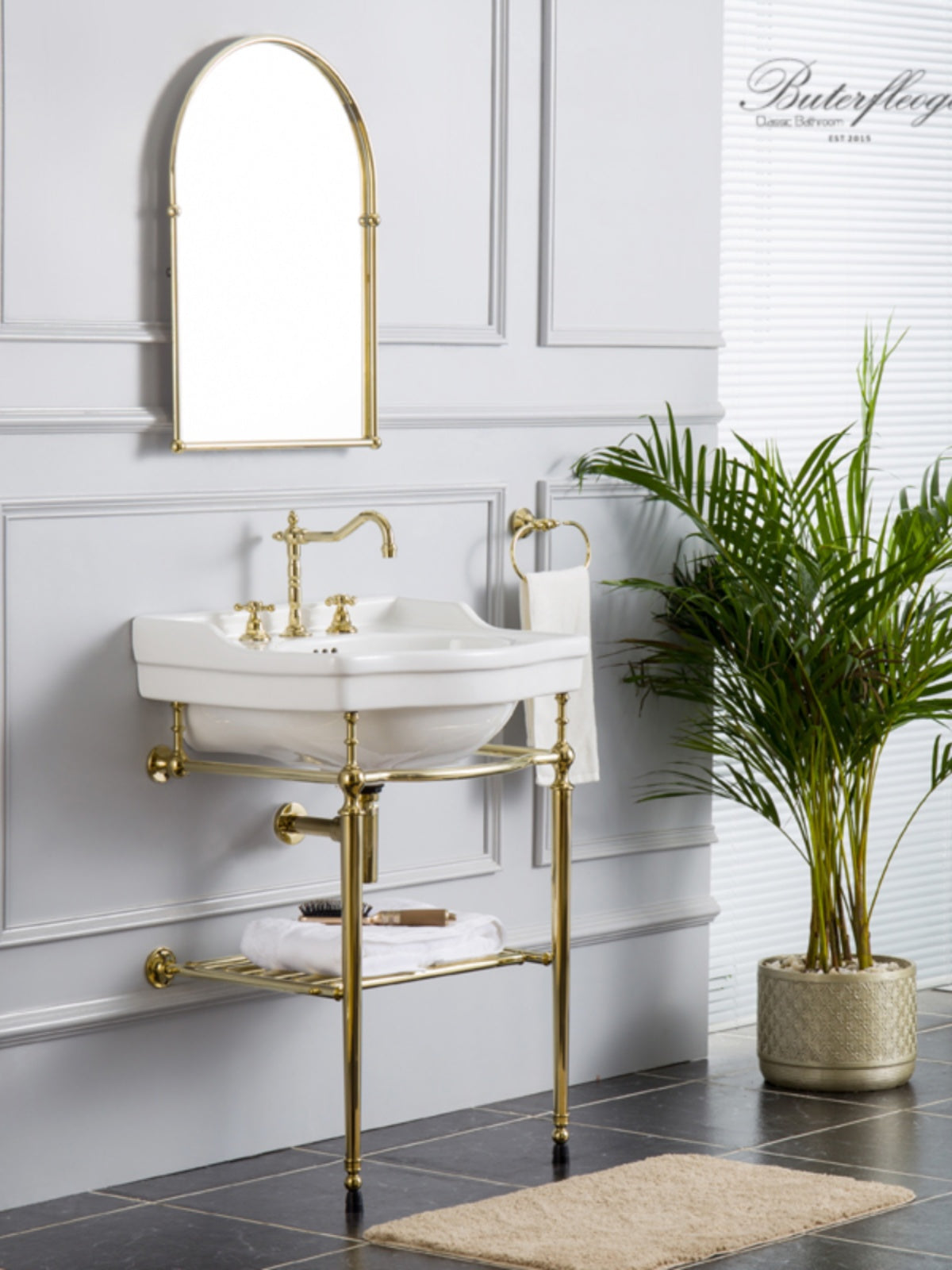 Jeffroi Retro Brass Double-Layer Wash Basin Set