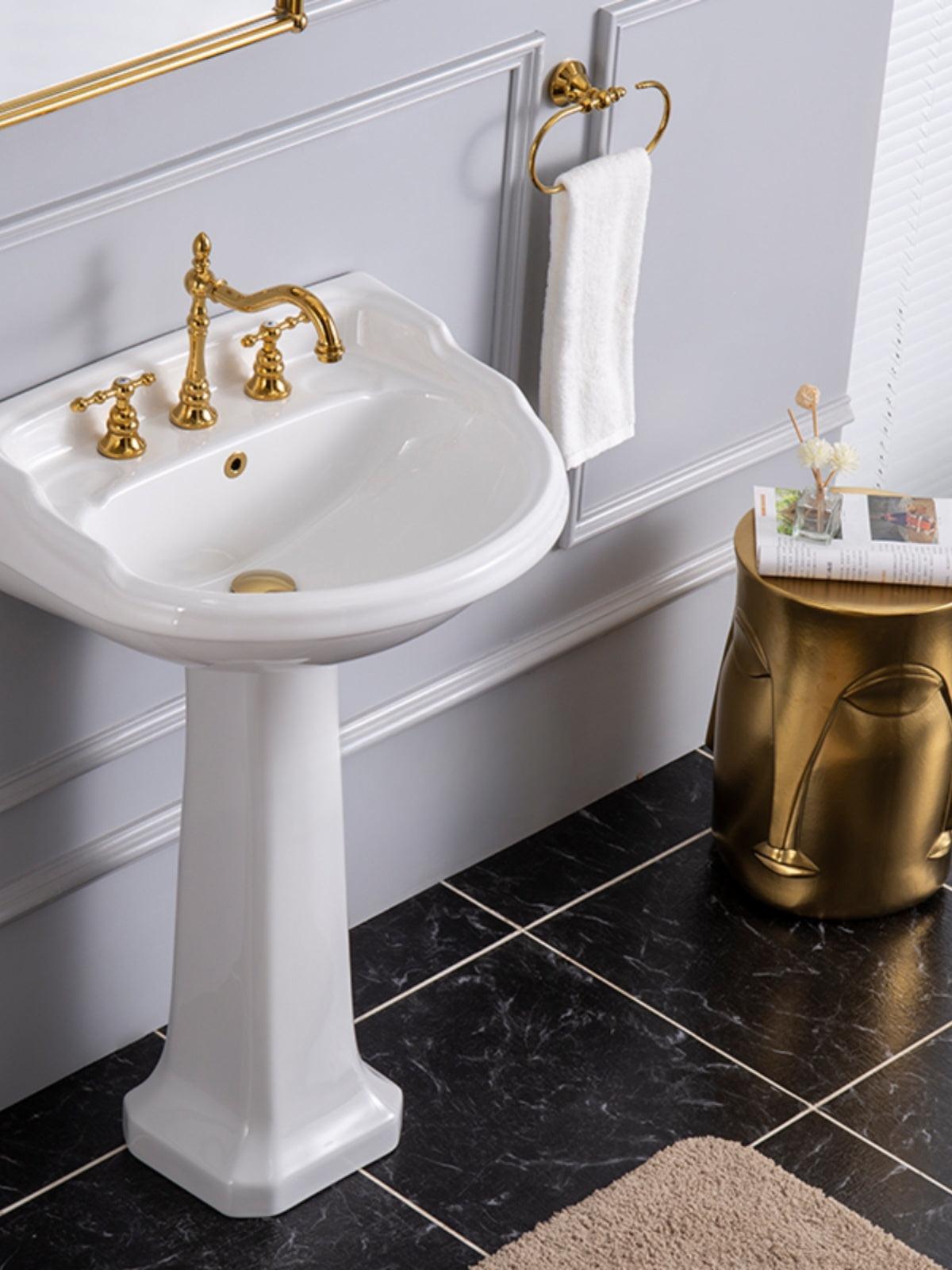 Varese Dietao Pedestal Basin, Retro Style Three-Hole