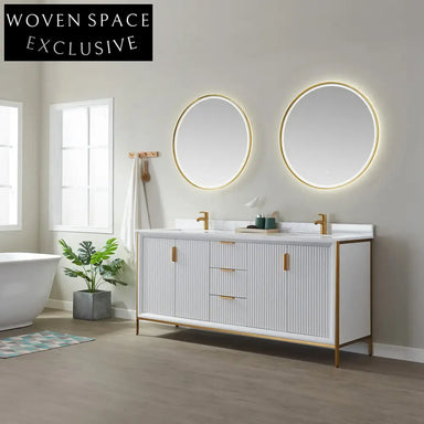 72-Inch Modern Bathroom Vanity Cabinet with Soft-Close Drawers and Basin