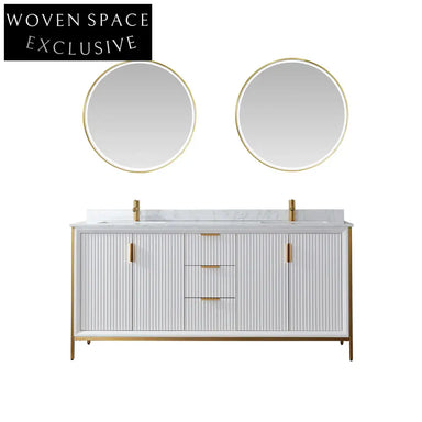 72-Inch Modern Bathroom Vanity Cabinet with Soft-Close Drawers and Basin