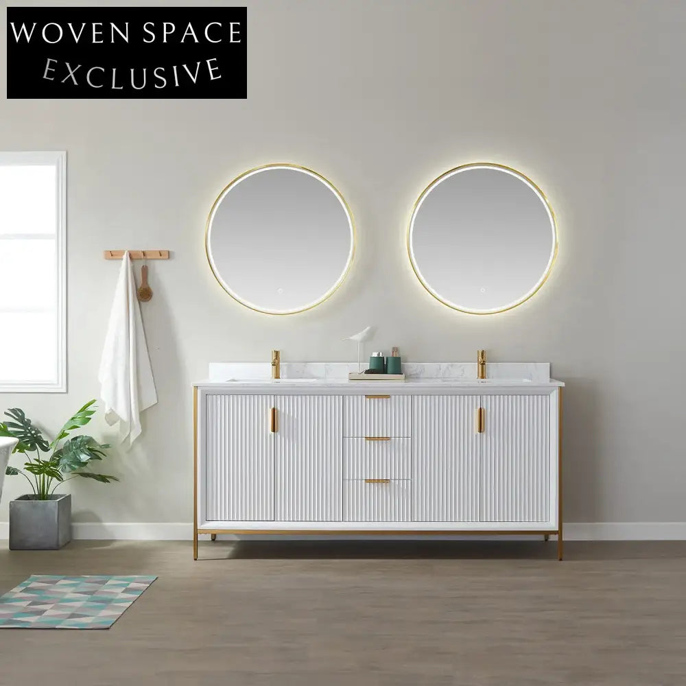 72-Inch Modern Bathroom Vanity Cabinet with Soft-Close Drawers and Basin