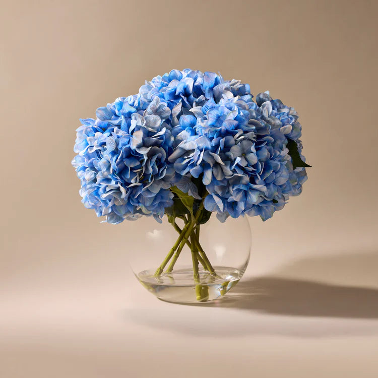 Faux Hydrangea - Phoebe Sphere Vase | Blue - 39cm