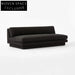 Plinth 80-inch Armless Black Boucle Sofa: Modern Solid Wood Living Room