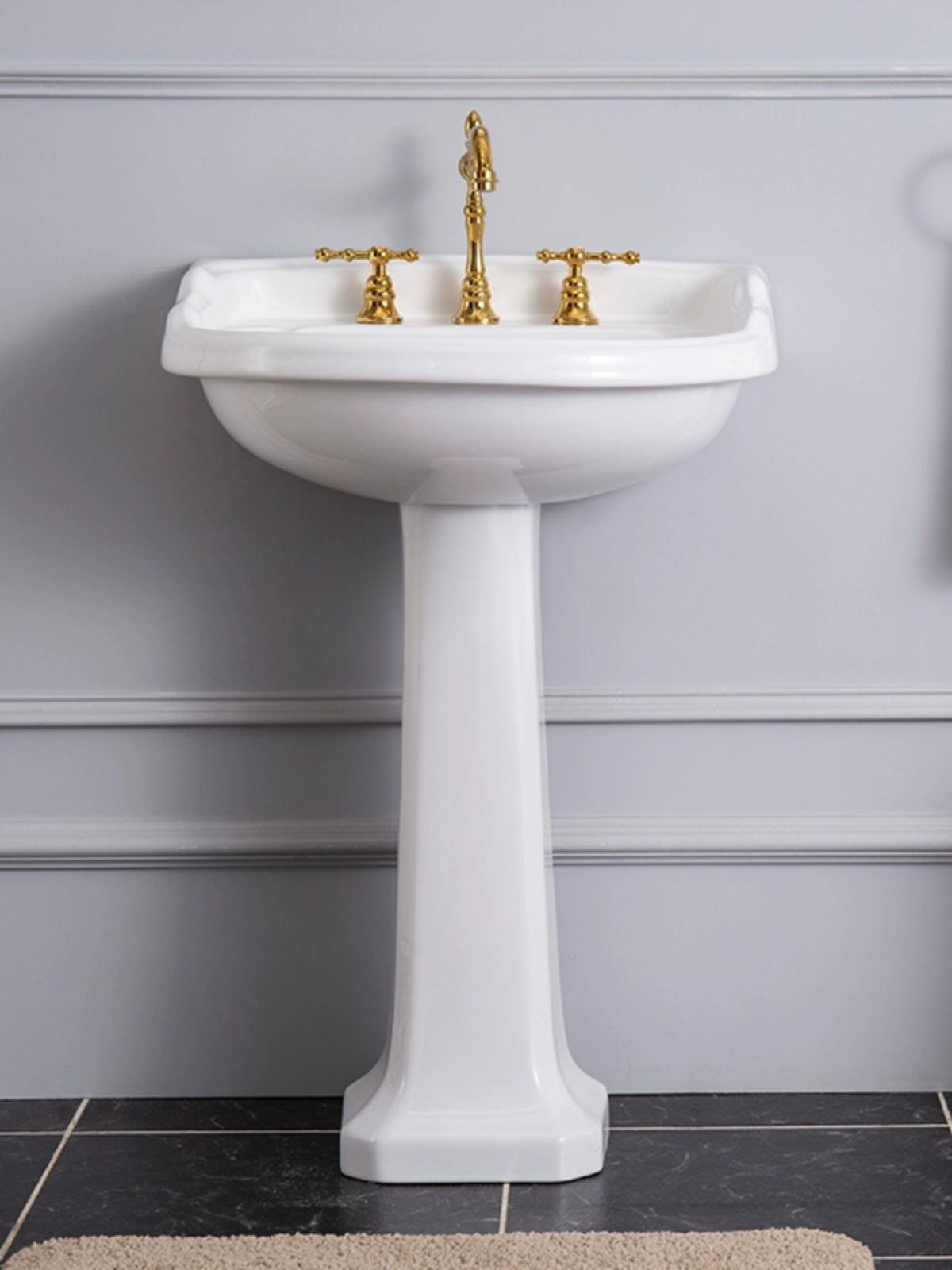 Varese Dietao Pedestal Basin, Retro Style Three-Hole
