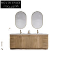 84-inch Solid Wood Double Sink Bathroom Vanity Cabinet with Soft-Close Drawers