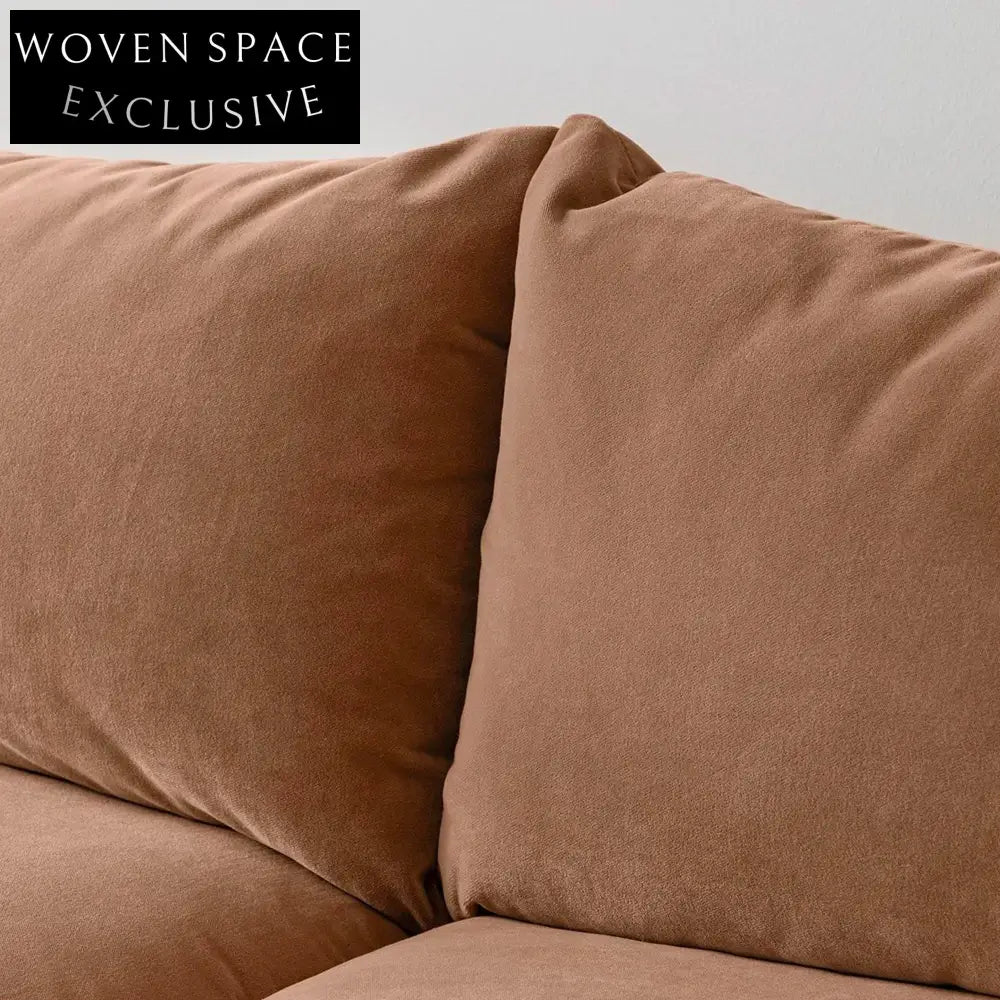 85-inch Modern Velvet Sofa Couch, Wood Design, Leisure Living Room Furniture