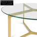 85cm Glass Round Coffee Table - Gold Base Coffee Tables