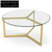 CCF2352-KS 85cm Glass Round Coffee Table - Gold Base