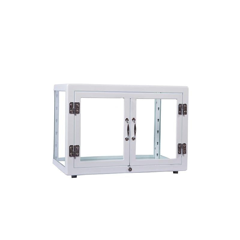 Muirgan Dulton Metal Iron Double Door Glass Storage Cabinet