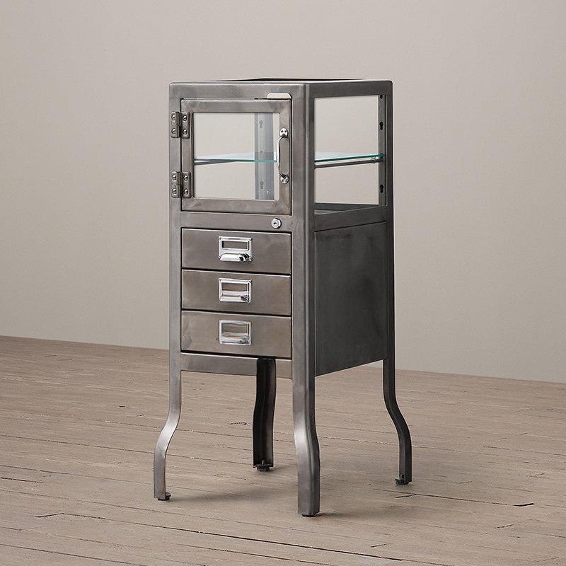 Qassen Dulton Industrial Iron Glass Sideboard