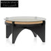 96cm Round Glass Coffee Table - Black Coffee Tables