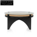 96cm Round Glass Coffee Table - Black Coffee Tables