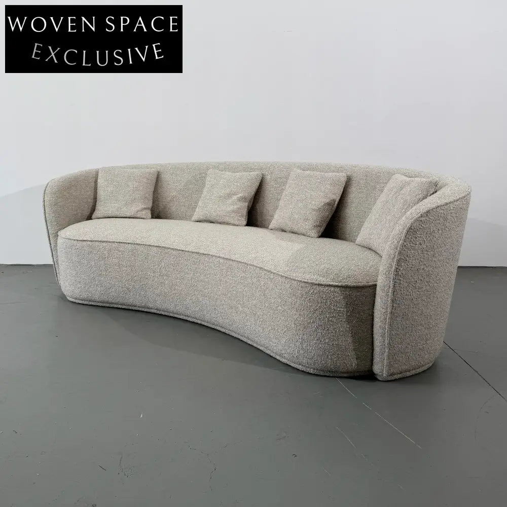 Luxurious 98-inch Modern Curved Boucle Sofa Couch for Living Room