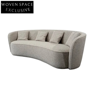 Luxurious 98-inch Modern Curved Boucle Sofa Couch for Living Room