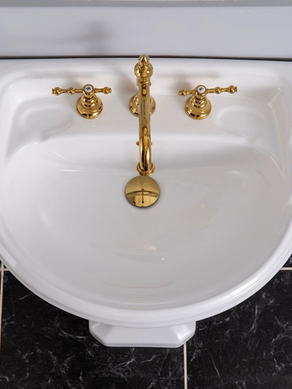 Varese Dietao Pedestal Basin, Retro Style Three-Hole