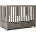 Premium Convertible Mahogany Baby Crib with Under-Crib Storage Drawers Nursery Bed