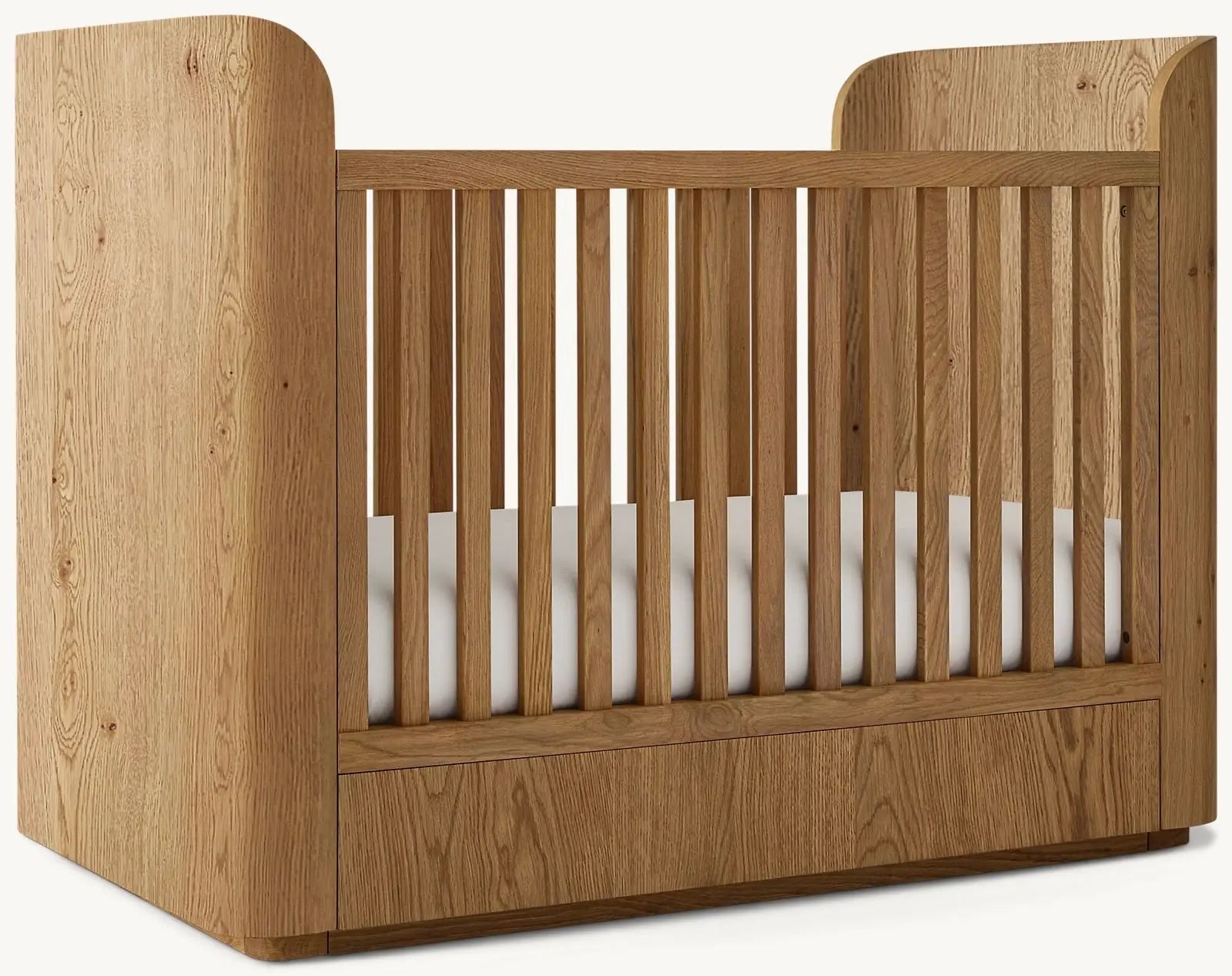 Durable Teak Convertible Baby Crib with Storage Drawer - Safe Design