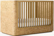 Luxury Convertible Teak Baby Crib, Burl Wood Accents, Sustainable Nursery Cot