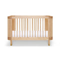 Modern Convertible Teak Wood Baby Crib with Brass Accents – Handcrafted Durable Infant Bed