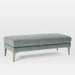 Modern Velvet Ottoman Bench, Gold Stainless Steel Legs, Elegant Living Room Footstool
