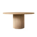 Elegant Round Wood Dining Table with Plinth Base for Modern Homes Dining Table