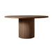 Elegant Round Wood Dining Table with Plinth Base for Modern Homes Dining Table
