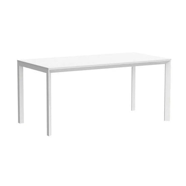 Modern Durable Rectangular Dining Table, HPL Laminated Top, Sturdy Metal Frame