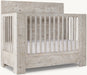 Durable Teak Wood Convertible Baby Crib, Weathered Gray Rustic Nursery Cot