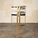 Luxurious Italian Modern Kitchen Counter Barstool with Gold Metal Base