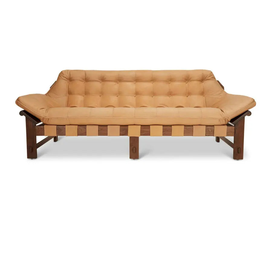 Modern Luxury Italian Full Grain Leather Loveseat Sofa for Living Room