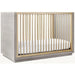 Luxury Teak Wood Baby Crib with Gold Accents, Modern Convertible Nursery Cot