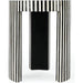 Hand-Cut Bone Inlay Round Coffee Table - Black & White Accent