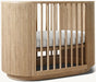 Luxury Modern Oval Teak Wood Convertible Baby Crib Nursery Infant Bed